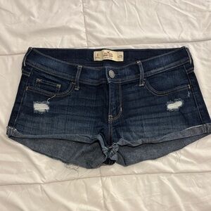 Hollister Dark Wash Low Rise Short Shorts